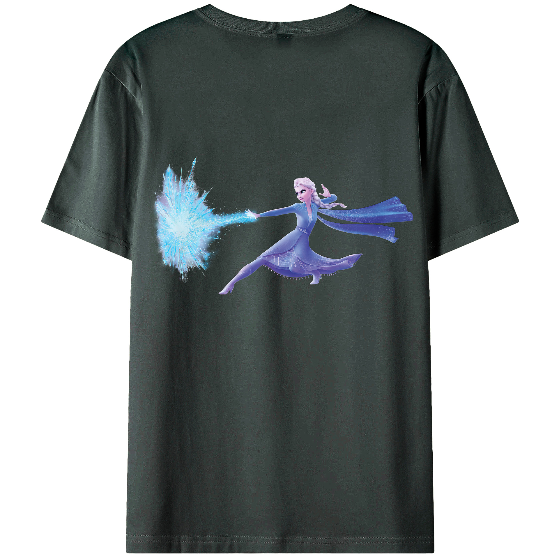 （画像用） アナと雪の女王 アンナ エルサ Frozen Anna Elsa 綿100％ メンズ半袖Tシャツ（バックプリント） 通気性